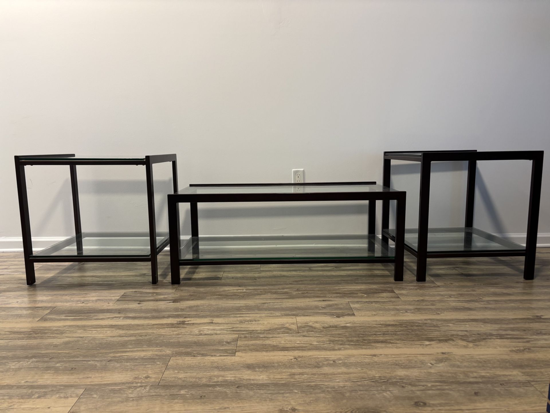 Glass Coffee Table And 2 End Tables