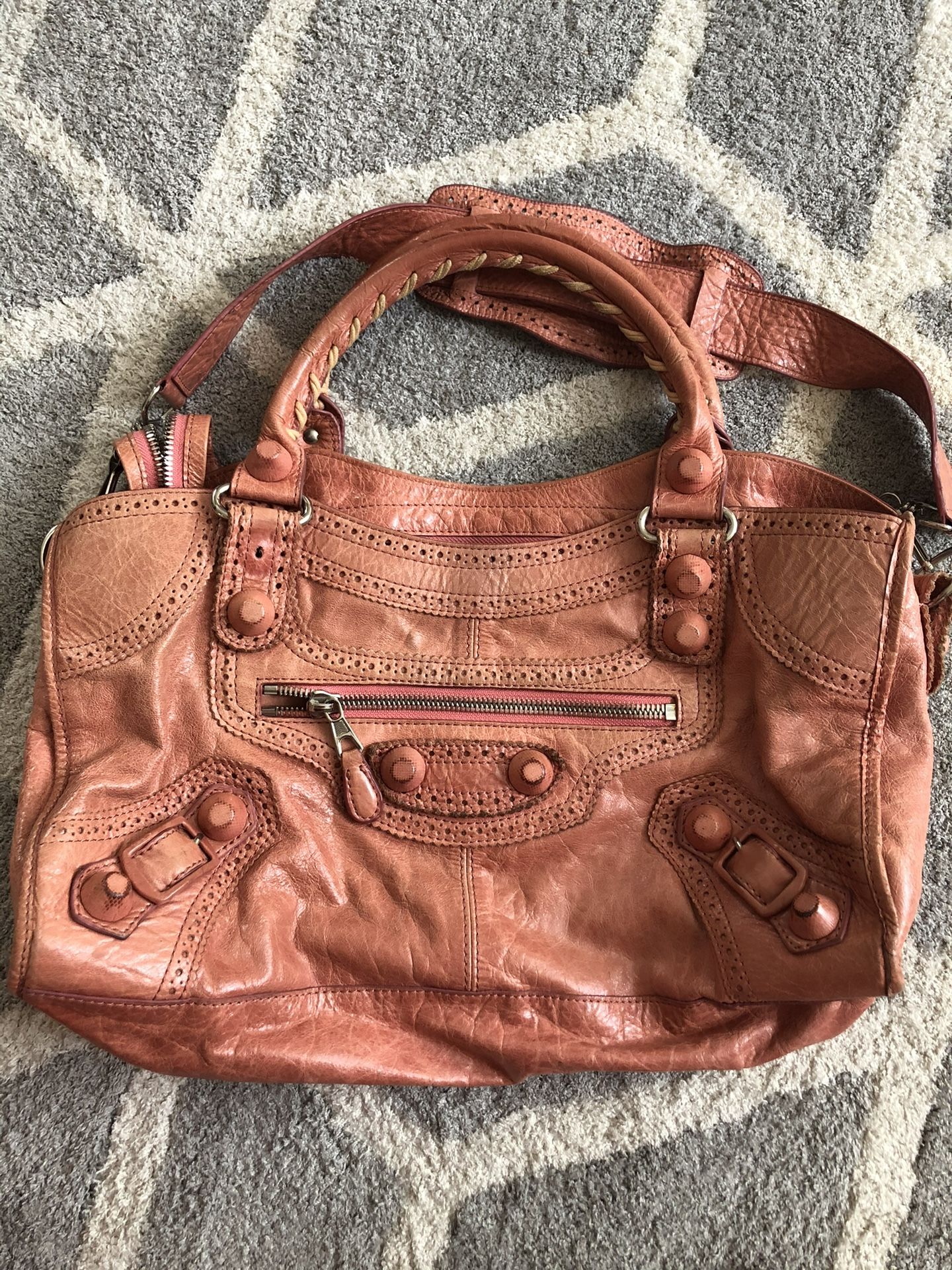 Balenciaga Purse Bag In Pink And Beige 