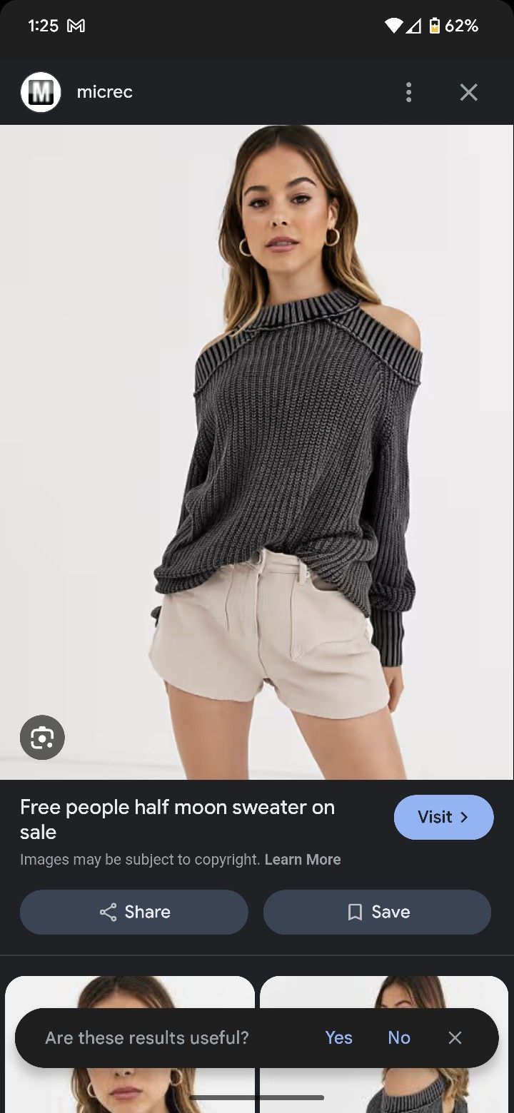 Free People Black and Gray Knit Sweatshirt