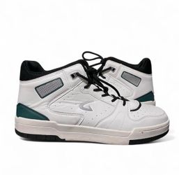 White Green Mid-Top Sneakers