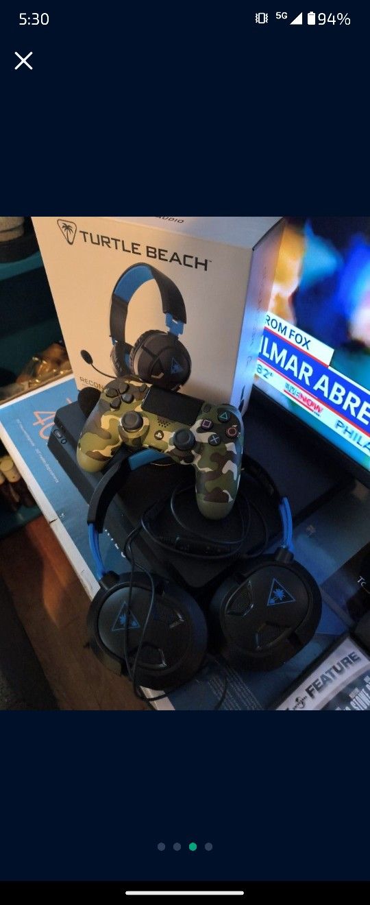 PlayStation 4 Slim 1TB+Dual Shock 4+Turtle Beach Headset
