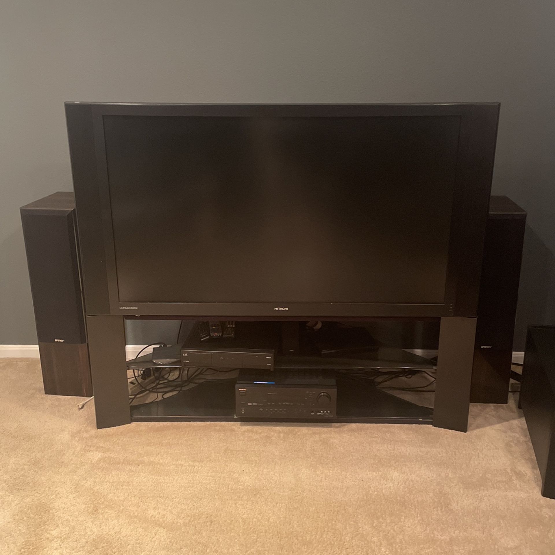 Hitachi TV and TV stand