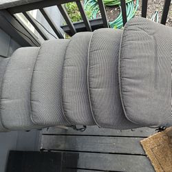 6 Sunbrella Outdoor Cushions Dark Gray