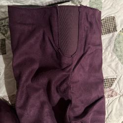 Over the knee purple suede boots