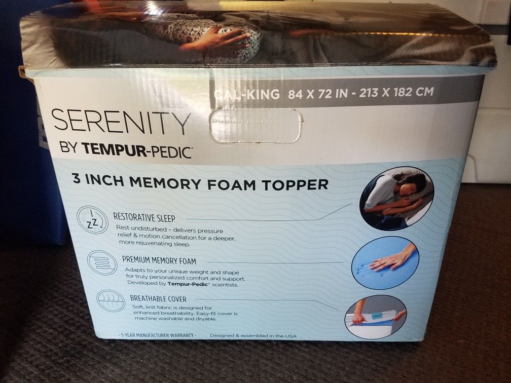 Serenity By Tempur-Pedic Cal King 3 In Memory Foam Mattress Topper