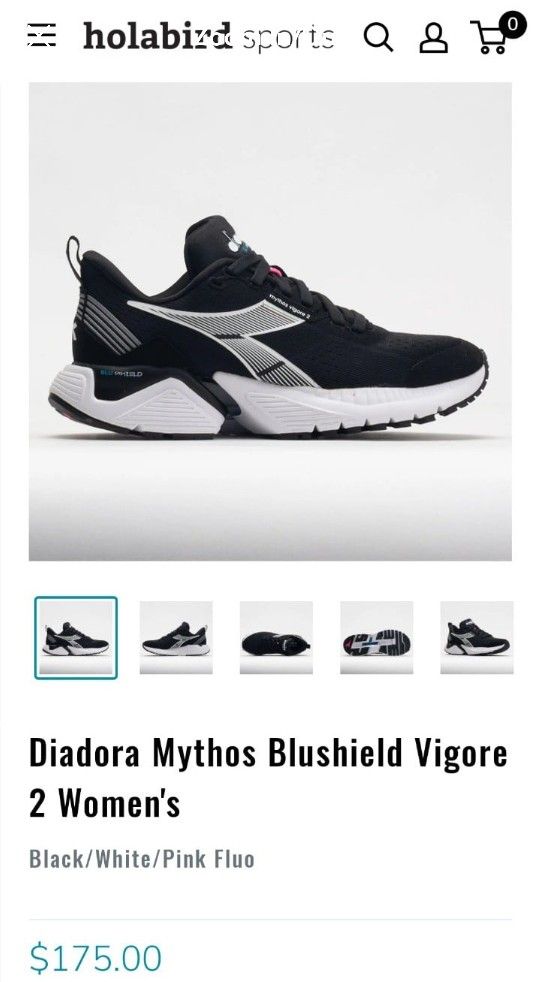 DIADORA WOMEN'S MYTHOS VIGORE 2 B WIDTH RUNNING SHOE SIZE 9.5W