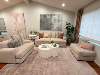3-Piece Living Room Set (Couch, Oversized Chair, & Ottoman) - $500