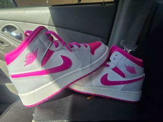 Nike Air Jordan 1 Mid (GS) 5.5Y Pink/White Basketball Shoes FD8780 500