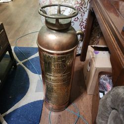 Antique Copper Fire Extinguisher 