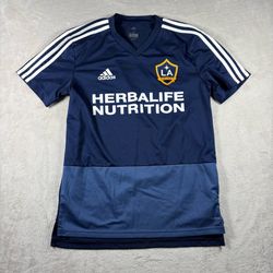 LA Galaxy Adidas Clima Cool Men’s Small Blue MLS Training Jersey 2017 #2A