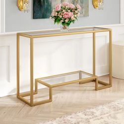 Glass Top Console Table