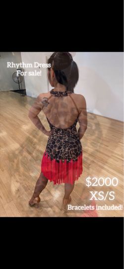 Leopard Print Latin Rhythm Dance Dress XS/S