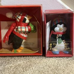 The Christmas ornament collectors club set of 2 Penguin sking