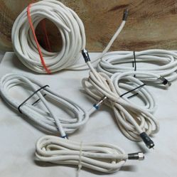 (6) Six White Coax Cables, $8 Shipping