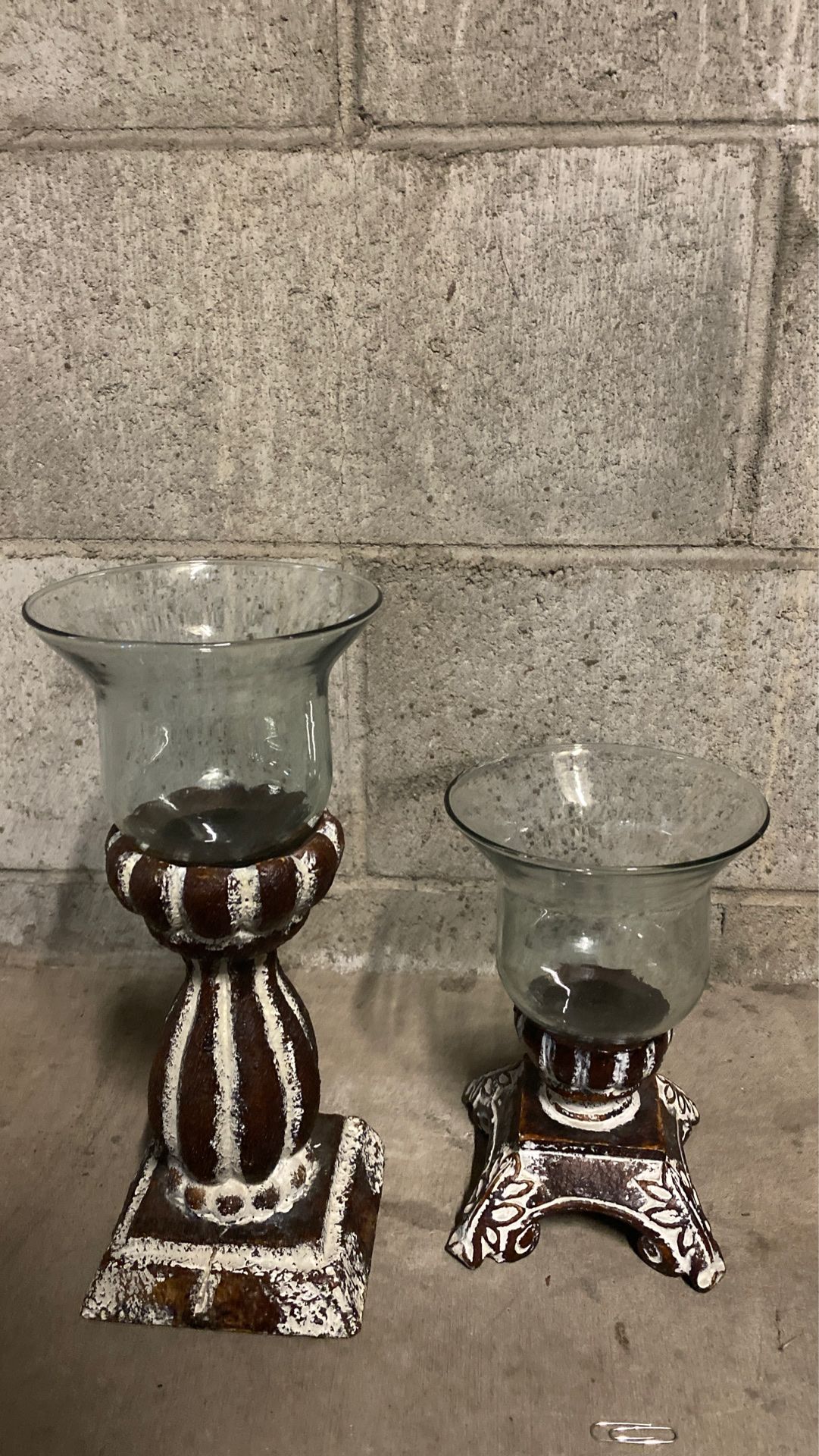 Rustic Candleholder/vase set