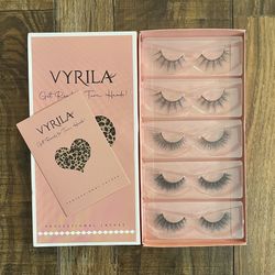 5 Pairs of Wispy Eyelashes, 0.05mm PBT Fiber Natural Lashes, Superfine Band, Fluffy Mink Cat Eye False Lash Extensions, Set of Five Pair *NEW In Pack*