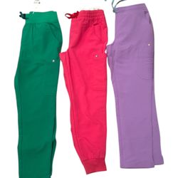 NWT Figs lot (3) Lilac Dawn, evergreen, rose scrub pants SP