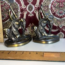 Antique Art Noveau Bronze Dancer Book Ends 