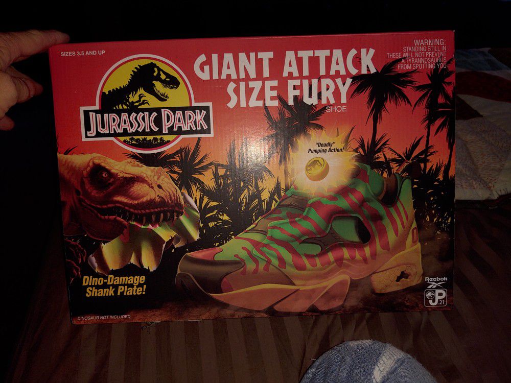 Reebok Insta Pump Fury, Jurassic Park Sz 11 Ds