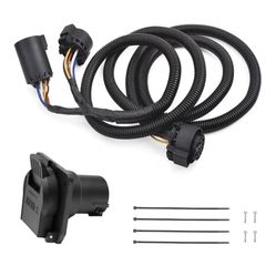 New 7-Foot 7-Pin Trailer Wiring Harness Kit, Compatible with 1 Ford F150,F250,F350,F450,F550, GMC, Chevy, Ram, Nissan, Toyota, Truck Bed Exten