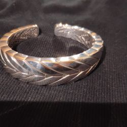 John Hardy Silver Hinged Cuff Size 7.5