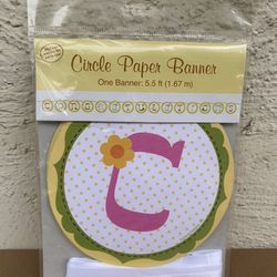 Baby Shower Congratulation Circle Paper Banner 