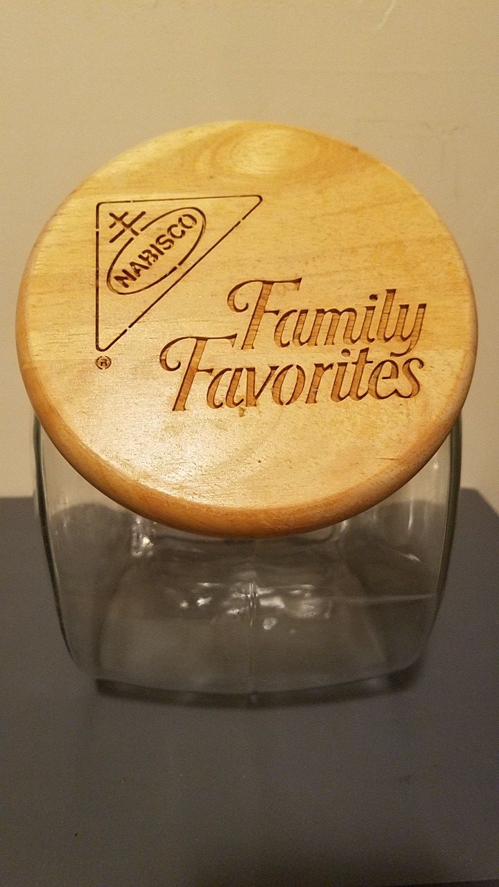 Vintage Nabisco glass cookie jar