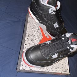 Air Jordan 4 Retro Black/fire Red Cement Grey 