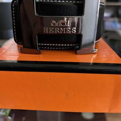 Hermes Black Double H Belt 