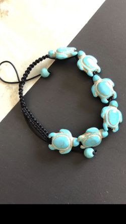 Magnesite Turquoise ajustable bracelet 7’