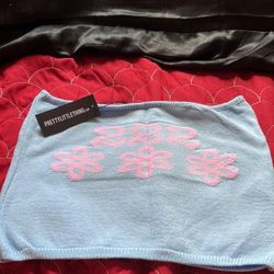 Baby Blue 222 Knitted Tube Top 