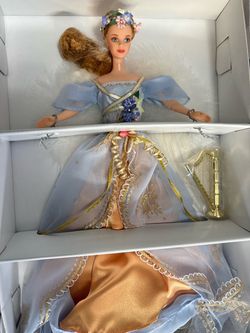 Collector Barbie Doll in Blue Gown with Harp