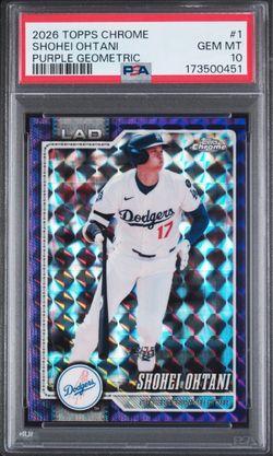 Shohei Ohtani 2026 Topps Chrome Purple Geometric /75 PSA 10
