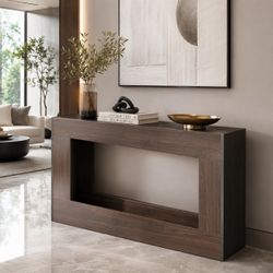 New 63” Console Table with Storage, Long Wood Entryway Table with Shelf, Modern Narrow Sofa Table Behind The Couch for Living Room, Entryway, Hallway 