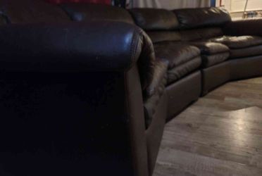 Leather Couch 9ft With RollingFoot Rest 