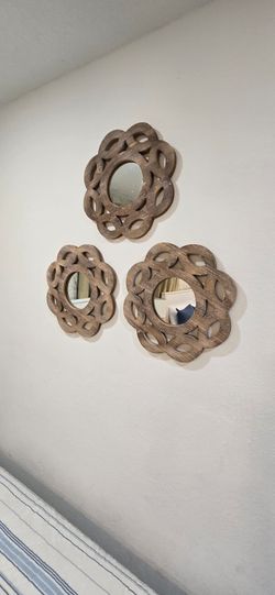 Set Of Wall Wood And Mirror DECOR