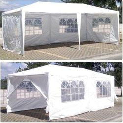 10 ft. x 20 ft. White Wedding Party Canopy Tent Outdoor Gazebo with 6-Removable Sidewalls&venta