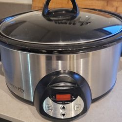 Crock-Pot Large 8 Quart Oval Manual Slow Cooker, Stainless Steel
