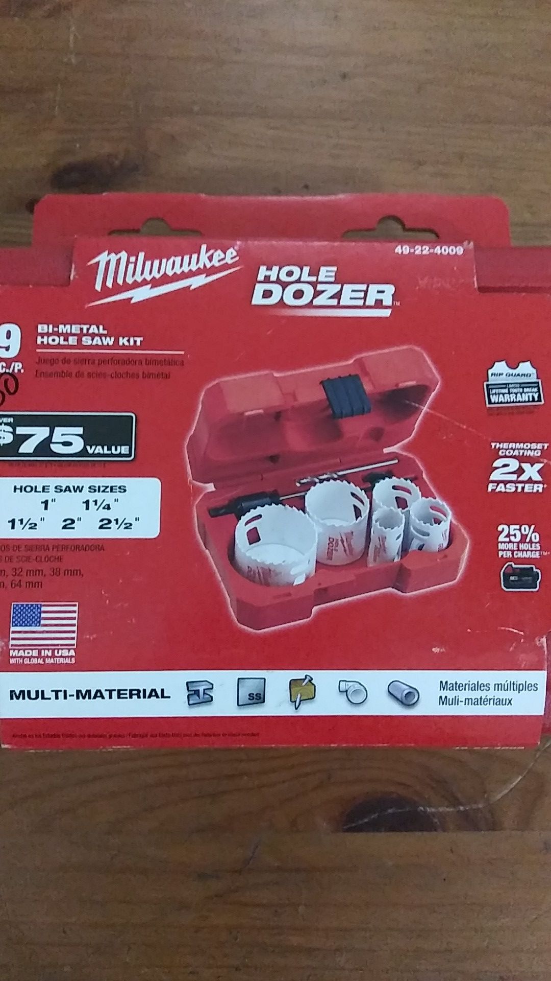 Milwaukee hole Dozer 9 Piece