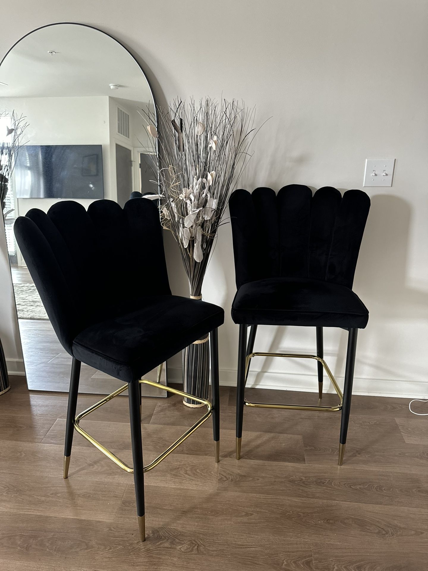 Black Suede Bar/counter Stools 