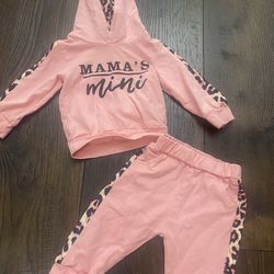 Girls pink cheetah sweater and pants mamas mini size 6/9 months #1