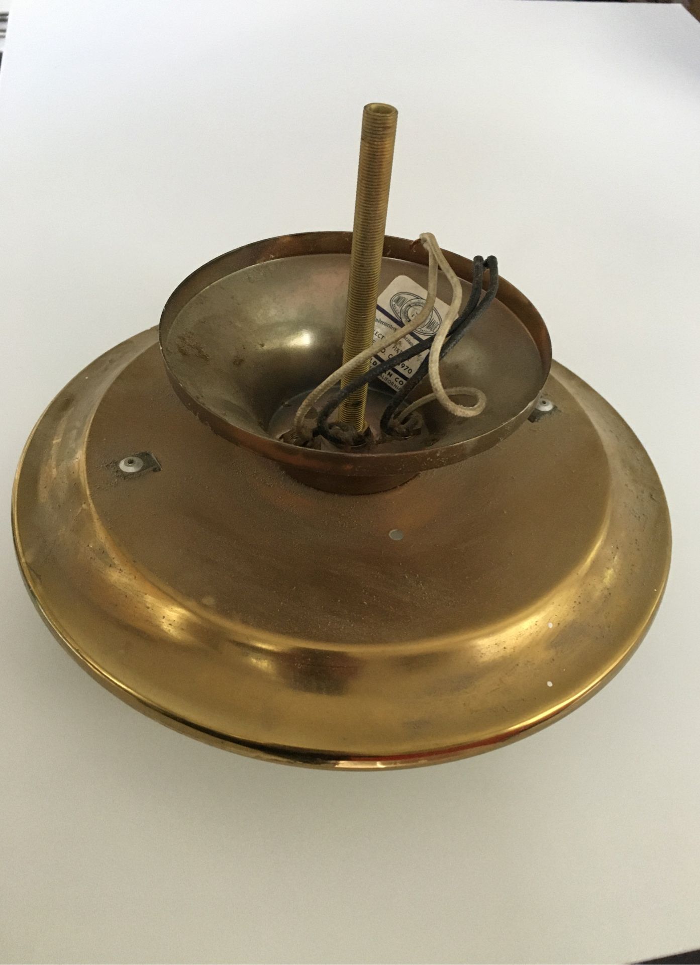 Vintage Brass Ceiling Light Fixture UL
