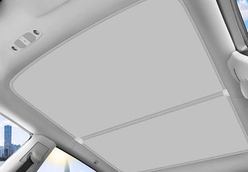 Topfit Tesla Model Y Glass Roof Sunshade – Beige/Off-White Painted Silver