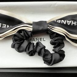 Chanel CC Bow Silk Hair Tie