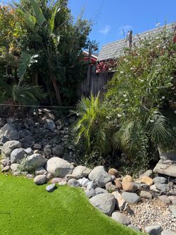 Waterfall and pond rocks