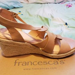 Francesca's Espadrille Wedge Sandals 8.5 (Nude Color)