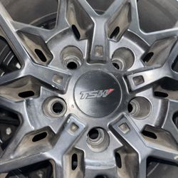 Four TSW 16in Sebring Matte Black rims with tires