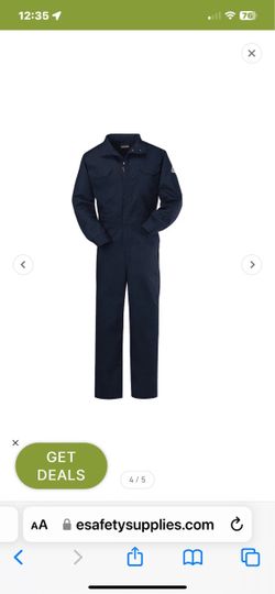 BULWARK MENS  MID-WEIGHT EXCEL   PPE FIRE RETARDANT DELUXE COVERALLS  SIZE 56