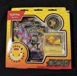 Pokémon Day 2026 Collection Box Pikachu Promo Card Pin 3 Booster Packs Sealed