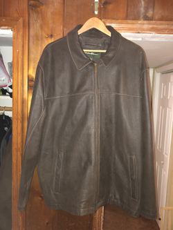 Eddie Bauer Heavy Leather Coat Men TALL XXXL